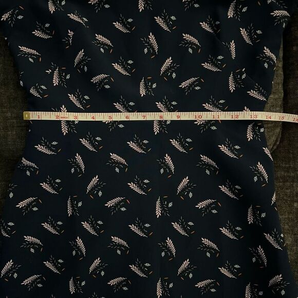 LOFT Feather Graphic Blue Fit and Flair Dress - Picture 14 of 15